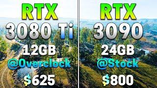 RTX 3080 Ti 12GB @Overclock vs RTX 3090 24GB @Stock  PC Gameplay Tested