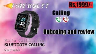 Fire boltt ninja calling pro unboxing and review  in hindi #firebolttsmartwatch