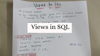 VIEWS IN SQL WITH EXAMPLES  WHY VIEWS ARE USED?