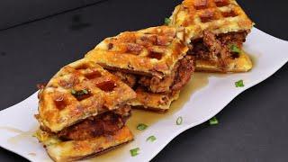 Buttermilk Fried Chicken and Bacon Egg and Cheese Waffles  Chicken and waffles Recipe