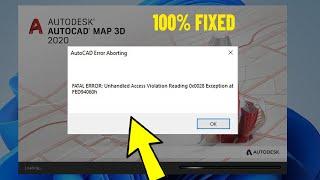 AutoCad FATAL ERROR Unhandled Access Violation Reading 0x0028 Exception at FED94060h - How To Fix 