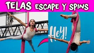 Tutorial ACROBACIA en TELAS escape +figura +spins  Grupo SILFIDES