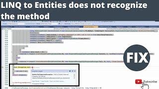 LINQ to Entities does not recognize the method method cannot be translated into a store expression