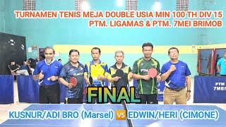 Live Final KusnurAdi ️ HeriEdwin Cimone  Turnamen Tenis Meja Double PTM Ligamas_7Mei Brimob