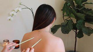 ASMR back tracing with ceramic sticks and natural nails & tingly scalp tools on Tricia whisper