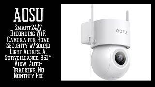 AOSU Wired Security Camera - 3K UHD 400Lm 247 Recording Smart AI Auto-Tracking