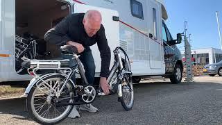 Peper Elektrische Vouwfiets Uit campergarage en uitklappen