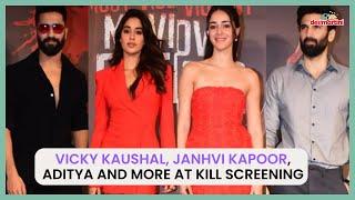 Vicky Kaushal Janhvi Kapoor Ananya Panday Shine at ‘Kill’ Movie Screening  Bollywood Stars