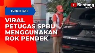 Viral Petugas SPBU Pakai Rok Pendek