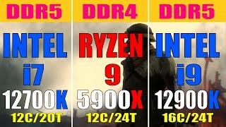 INTEL i7 12700K vs RYZEN 9 5900X vs INTEL i9 12900K  PC GAMES BENCHMARK TEST 