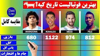 کی بهترین بازیکن تاریخه؟ مقایسه رونالدو و مسی و مارادونا و پله