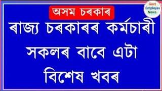 কৰ্মচাৰীৰ বাবে বিশেষ খবৰ  Assam Govt Employees