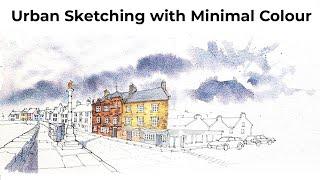 Urban Sketching with Minimal Colour - Anstruther in Scotland