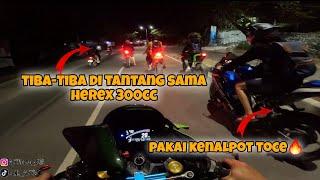 PANAS ZX BIRU PAKAI KENALPOT TOCE DI TANTANG BALAPAN   Indonesia Motovlog 263