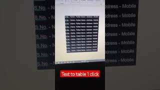 text to table me kaise convert kare ms word #shorts #msword