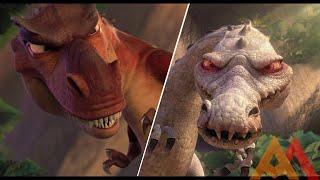 Ice Age 3 game Rudy vs Momma with Spinosaurus and T-rex sounds