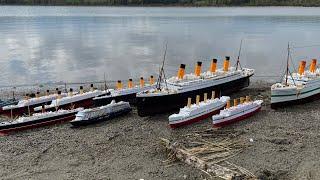 All Ships Reviewed and Lined Ip on the Lake. Titanic Britannic Cruise Ship.