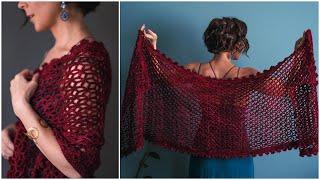 Step-by-Step How to Crochet a Super Easy Flower Inspired Shawl Beginner Level Pattern – Cassia