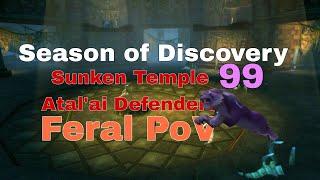 SoD Feral Druid PoV - Sunken Temple P3 - Atalai Defenders - Season of Discovery Phase 3