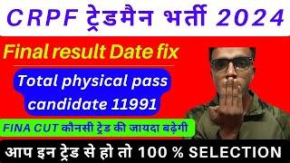 CRPF Tradesman Final Result 2024 CRPF Tradesman Training Date  CRPF Tradesman Final cut off 2024