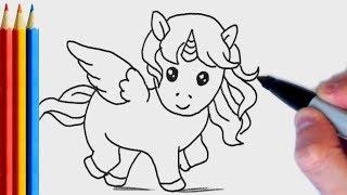 fast-version How to Draw Unicorn  Pegasus Line drawing