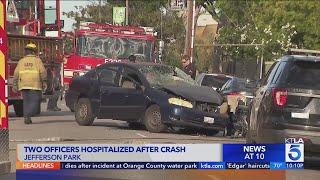 1 person critically injured in crash involving L.A. police