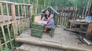 Designing a study table and clothes drying pole - single mother and child