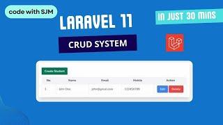 Laravel 11 CRUD Tutorial Master Create Read Update Delete Operations - 2024 beginners guide.