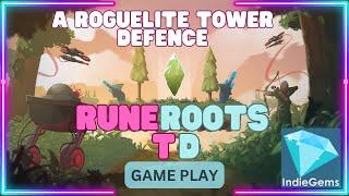 ** RUNEROOTS TD **  ¦  Game Play Video  ¦  - A decent Roguelite Tower Defense Game.