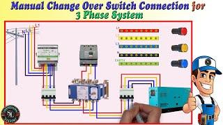 3 Phase Manual Change Over Switch Connection  Three Phase Manual Transfer Switch Wiring Diagram