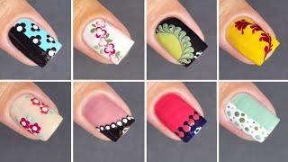 Top 8 Easynailart compilation for short nails  Simple naildesigns at Home  Drag marble  Flower