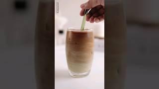 Matcha and Coffee Latte Recipe For Caffeine Lovers. Simple drink to try at home.