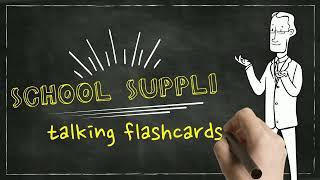 School supplies talking flashcards