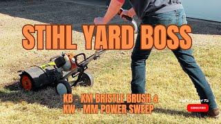 POWER SWEEP & BRUSH Removes Rocks from Grass Caked dirt and even water from your path