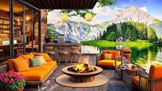 Smooth Jazz Music at Cozy Spring Porch Ambience  Relaxing Jazz Instrumental Music for Work Focus