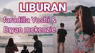 keseruan keluarga kecil Bryan mckenzie dan faradilla Yoshi saat liburan di pantai Lombok.