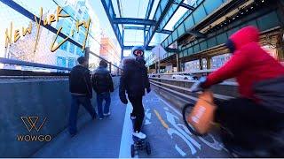 Esk8 through NYC My Second Manhattan Commute Attempt on the Electric Skateboard 4K