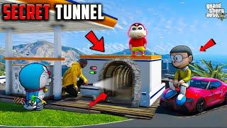 Franklin & shinchan found Secret tunnel in mini petrol pump  GTA5. Telugu  Tri Star