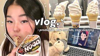 cozy productive vlog school work errands applications etc..