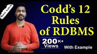 Lec-122 Codd’s 12 Rules of RDBMS with examples