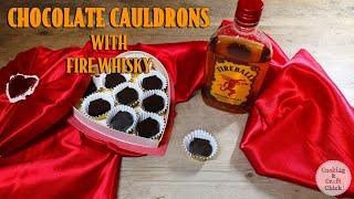 Chocolate Cauldrons filled with Fire Whisky  Chocolate Whisky Truffles  Harry Potter Inspired
