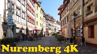 Nuremberg Germany. Walking tour 4K.