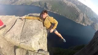 Free Hanging from Preikestolen norway. Pulpit Rock Norway GOPRO