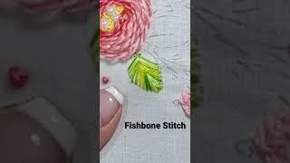 Beginners Embroidery Fishbone Stitch #handembroidery #embroidery