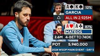 INSANE DRAMA Pocket ACES for Adrian Mateos on Day 5 of the WSOP Main Event