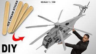 Full Build CH 53 Super Stallion Helicopter model wooden Ice sticks