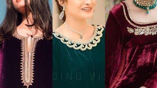 valvet trendy neck design stylist and beautiful design sehr beauty fashion