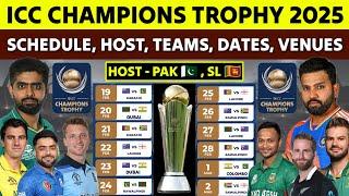 ICC Champions Trophy 2025 Schedule Teams Host Nation Dates Venues  CT 2025 Hybrid Model