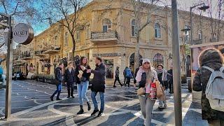 Baku City Center  February 2022  Nizami Street - Walking Tour -  Azerbaijan Downtown