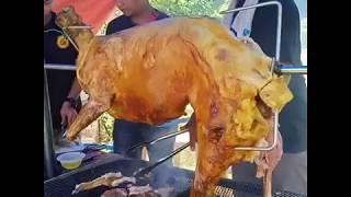 Grilled full goat BBQ